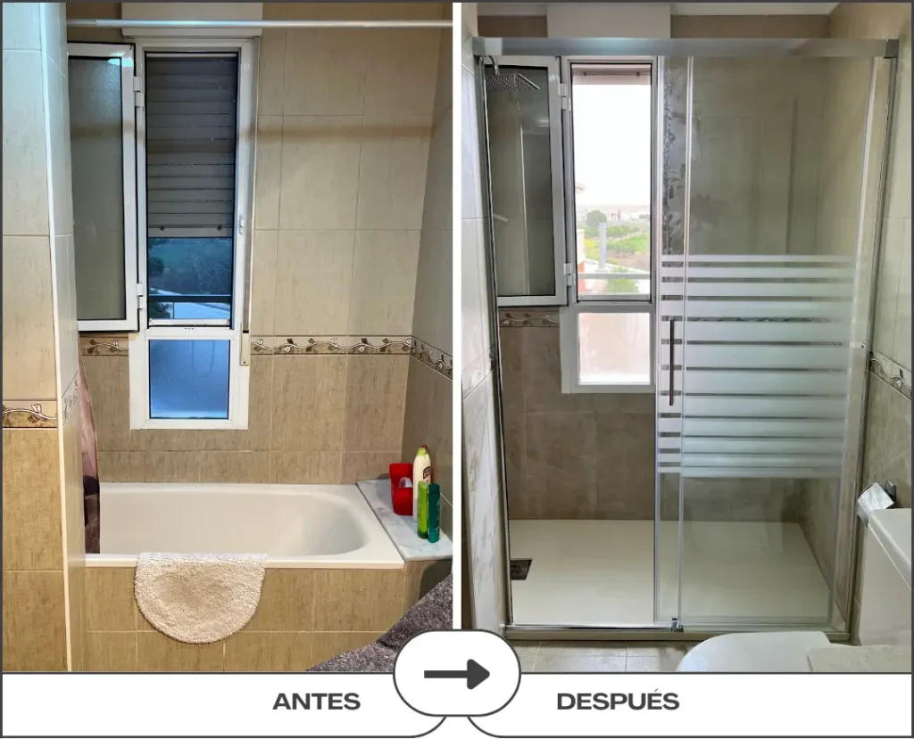 presupuesto para cambio de bañera por plato de ducha en los hueros